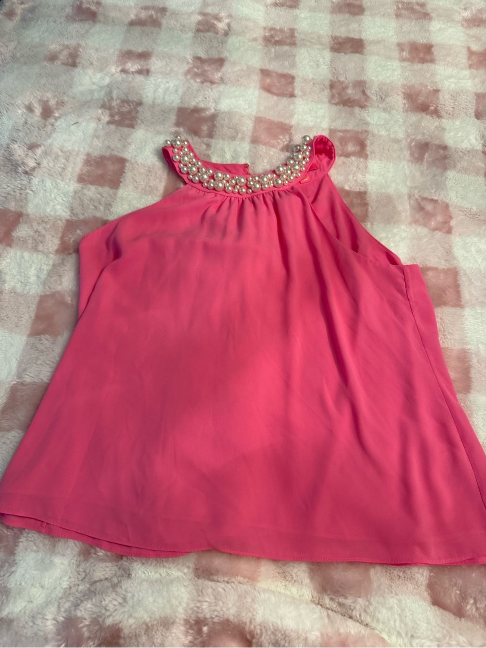 Lilly Pulitzer Pink Beaded Halter Neck Top